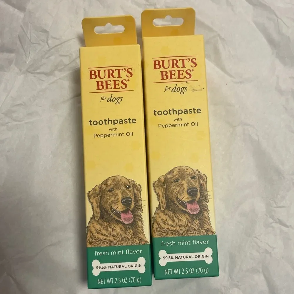 NWT! Burt Bee’s Dog Toothpaste Set of 2 Peppermint Flavor